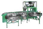 Automatische Dosieranlage NP4 mit einer Dosierwaage AV2/2 und mit Drehtellern OS Automatische Dosieranlage NP4 mit einer Dosierwaage AV2/2 und mit Drehtellern OS